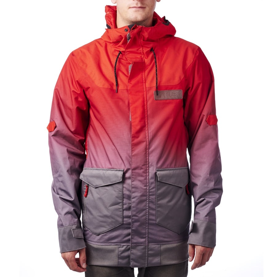 Oakley Nighthawk Biozone Snowboard/Ski Jacket, M, Red Line Fade